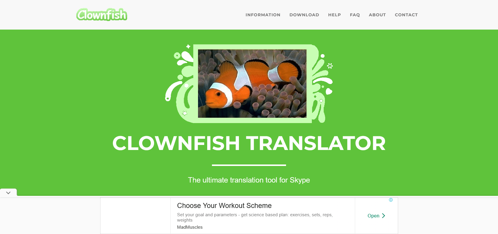 Screenshot of Clownfish Voice Changer Website