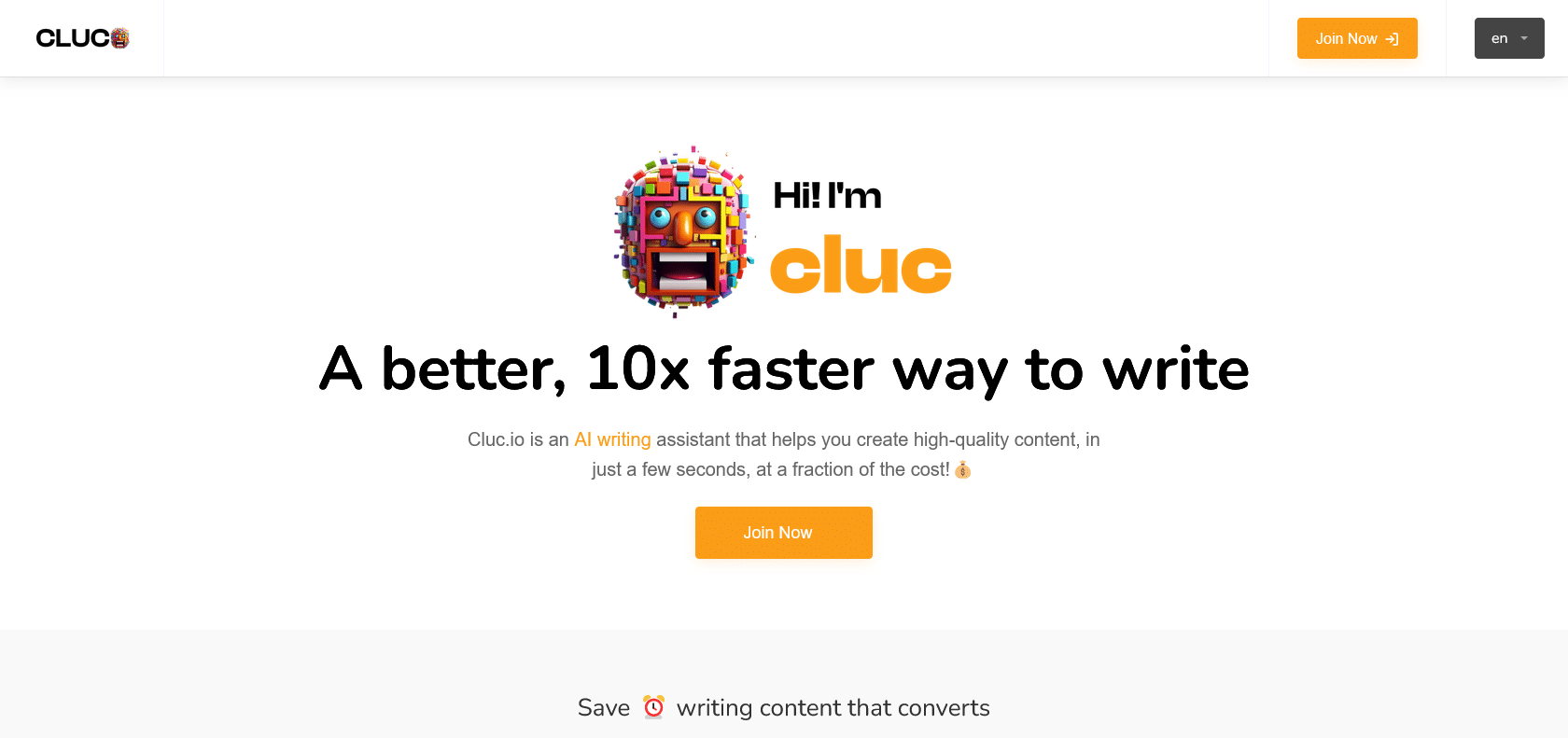 Screenshot of Cluc.io Website