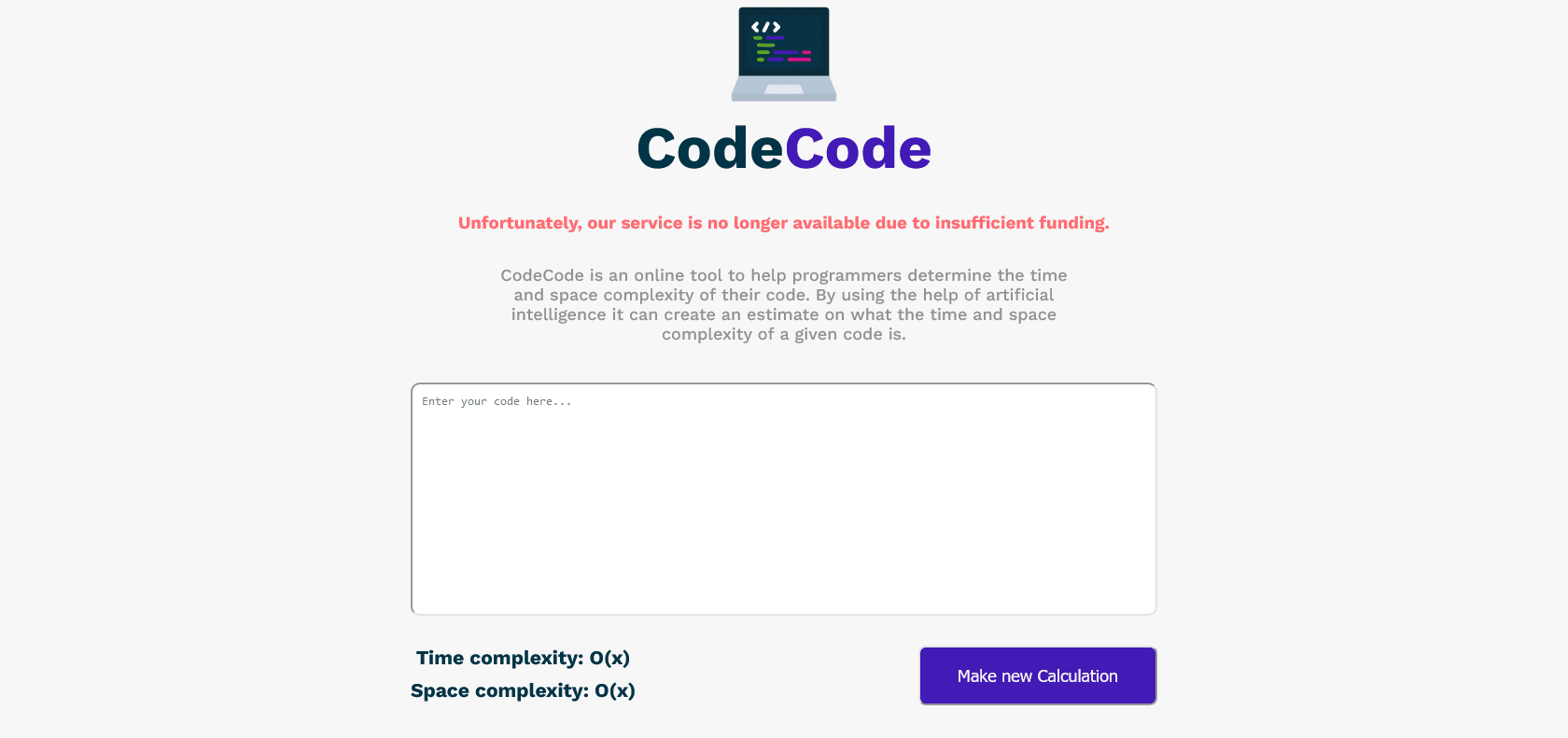 Screenshot of CodeCode Website