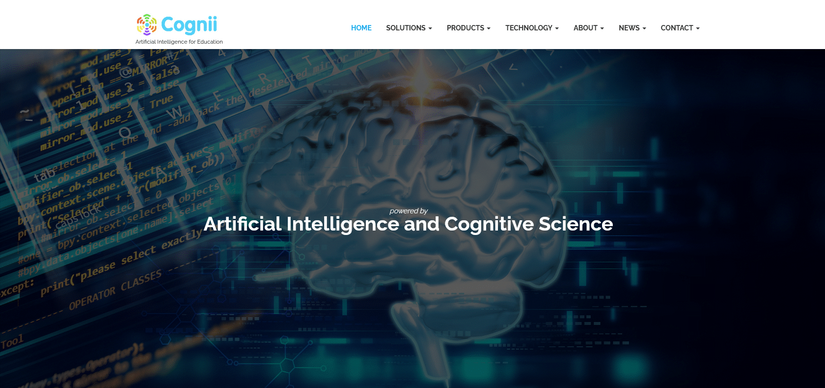 Screenshot of Cognii Website