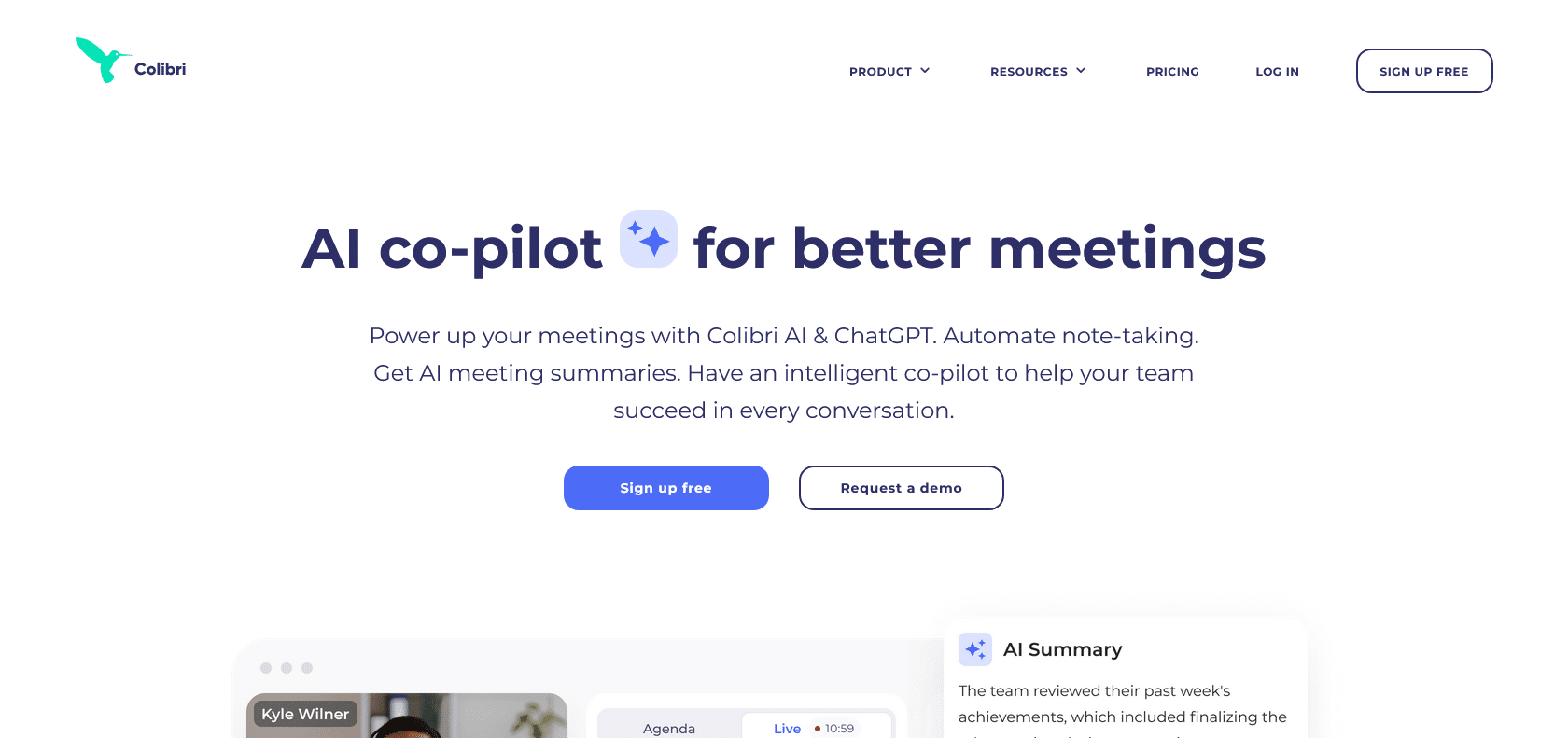 Screenshot of Colibri.ai Website