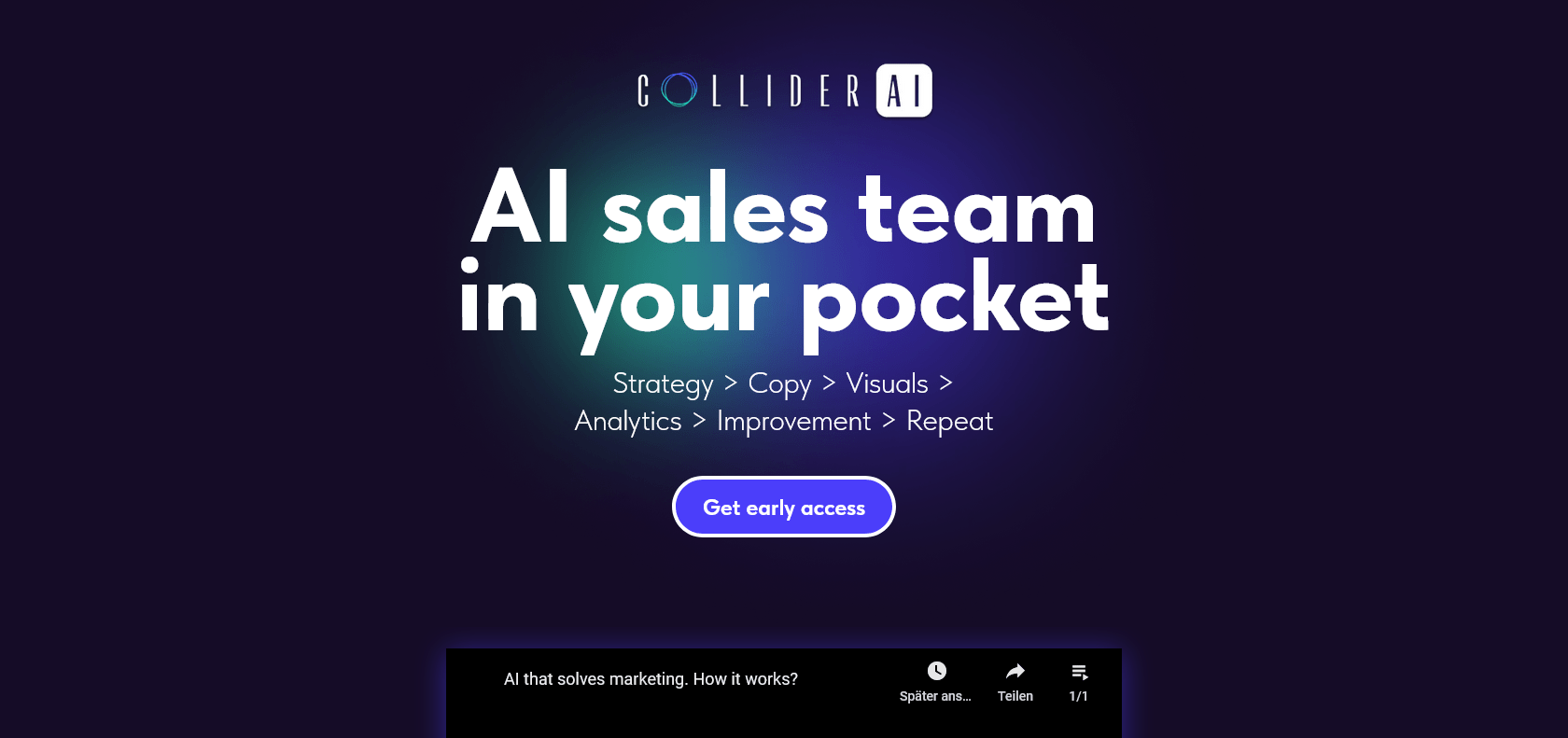 Screenshot of Collider AI Website