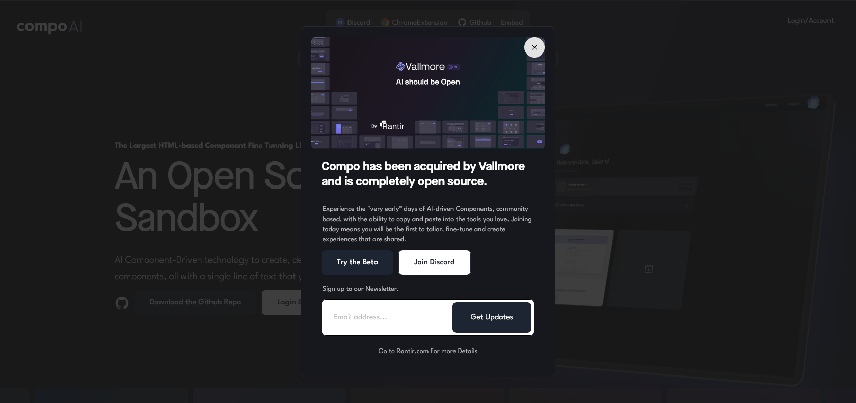 Screenshot of Compo AI Website