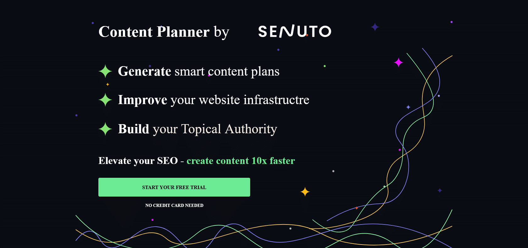 Screenshot of Content Planner by Senuto Website