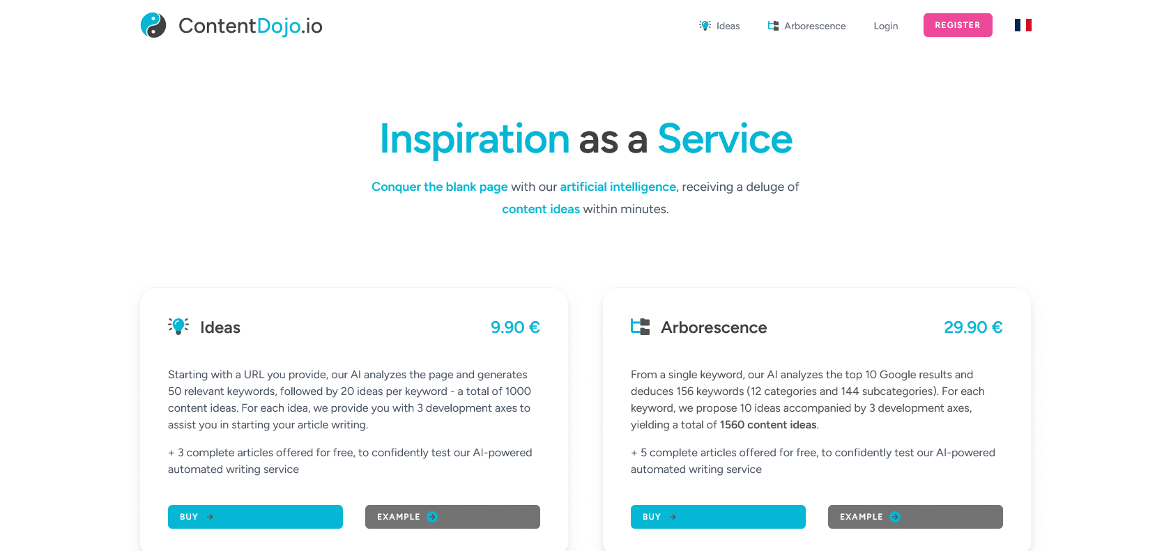 Screenshot of ContentDojo.io Website