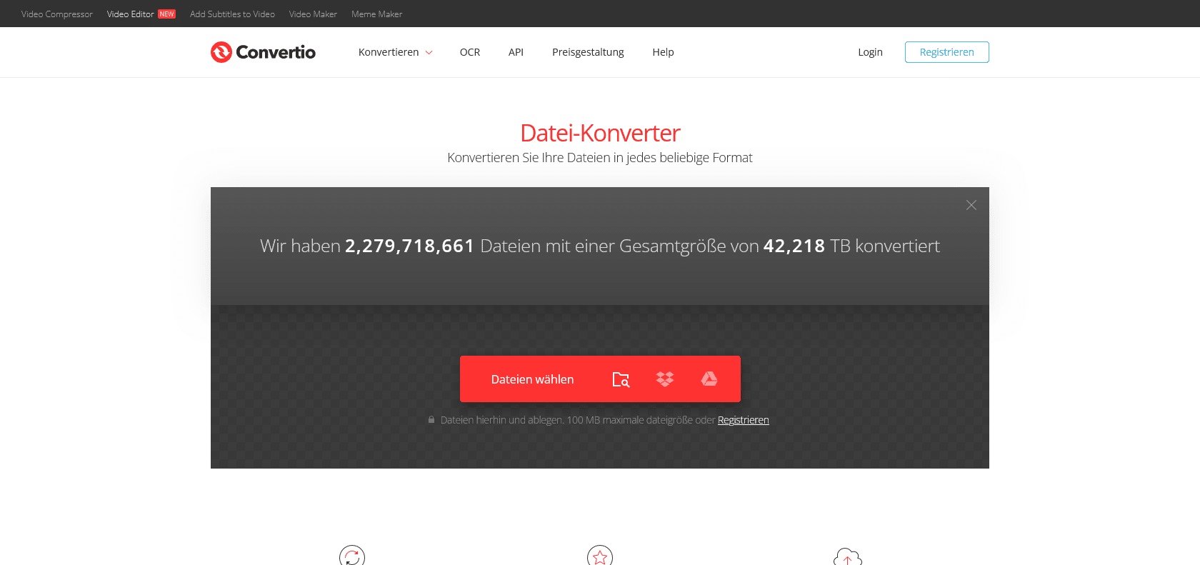 Screenshot of Convert.io Website