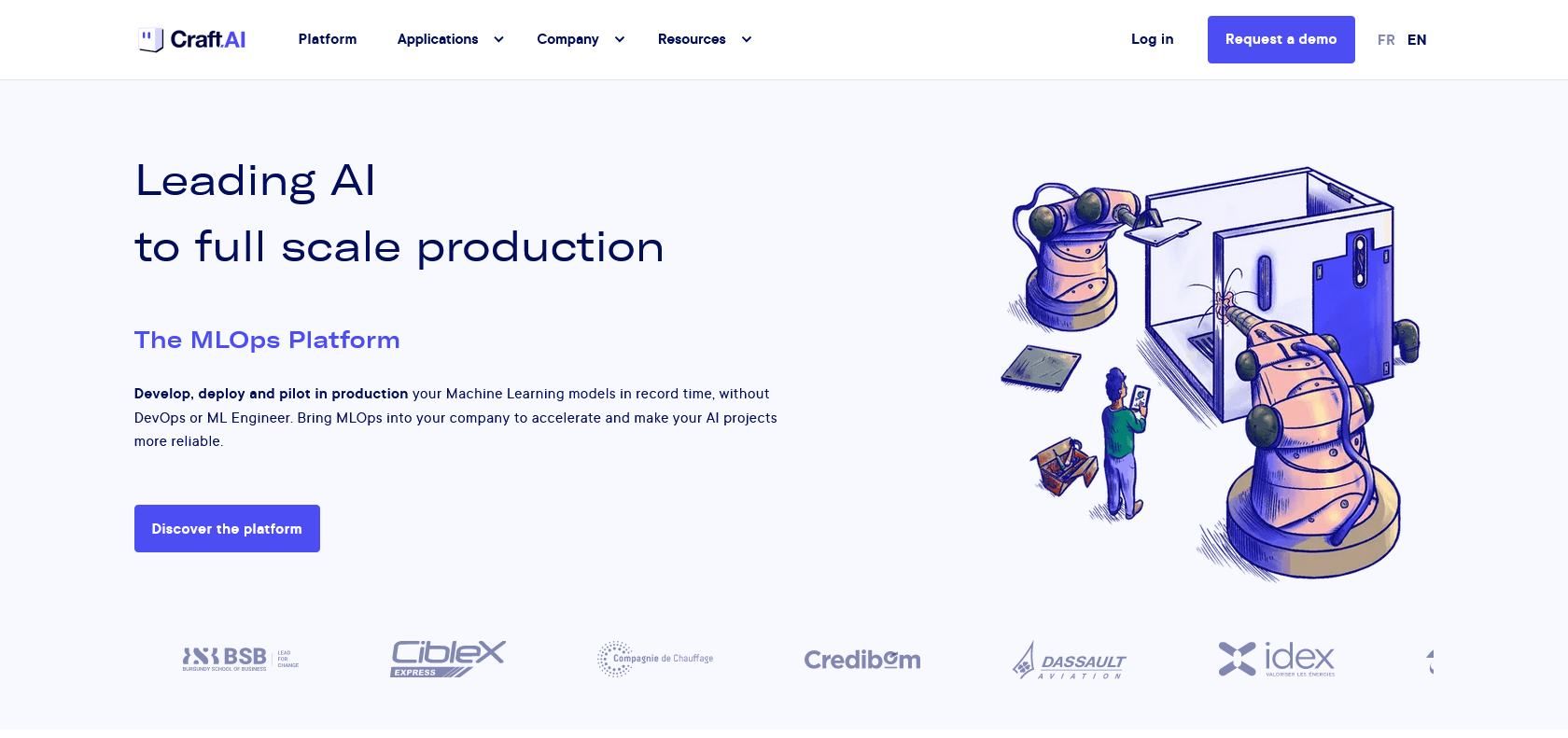 Screenshot of Craft AI Website