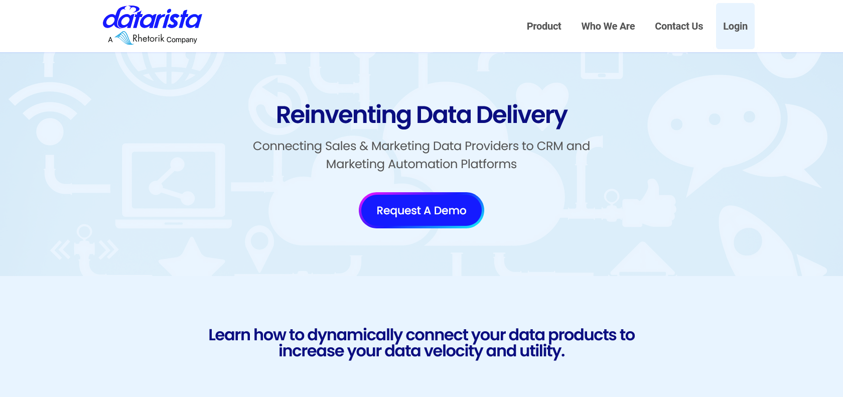 Screenshot of Datarista Website