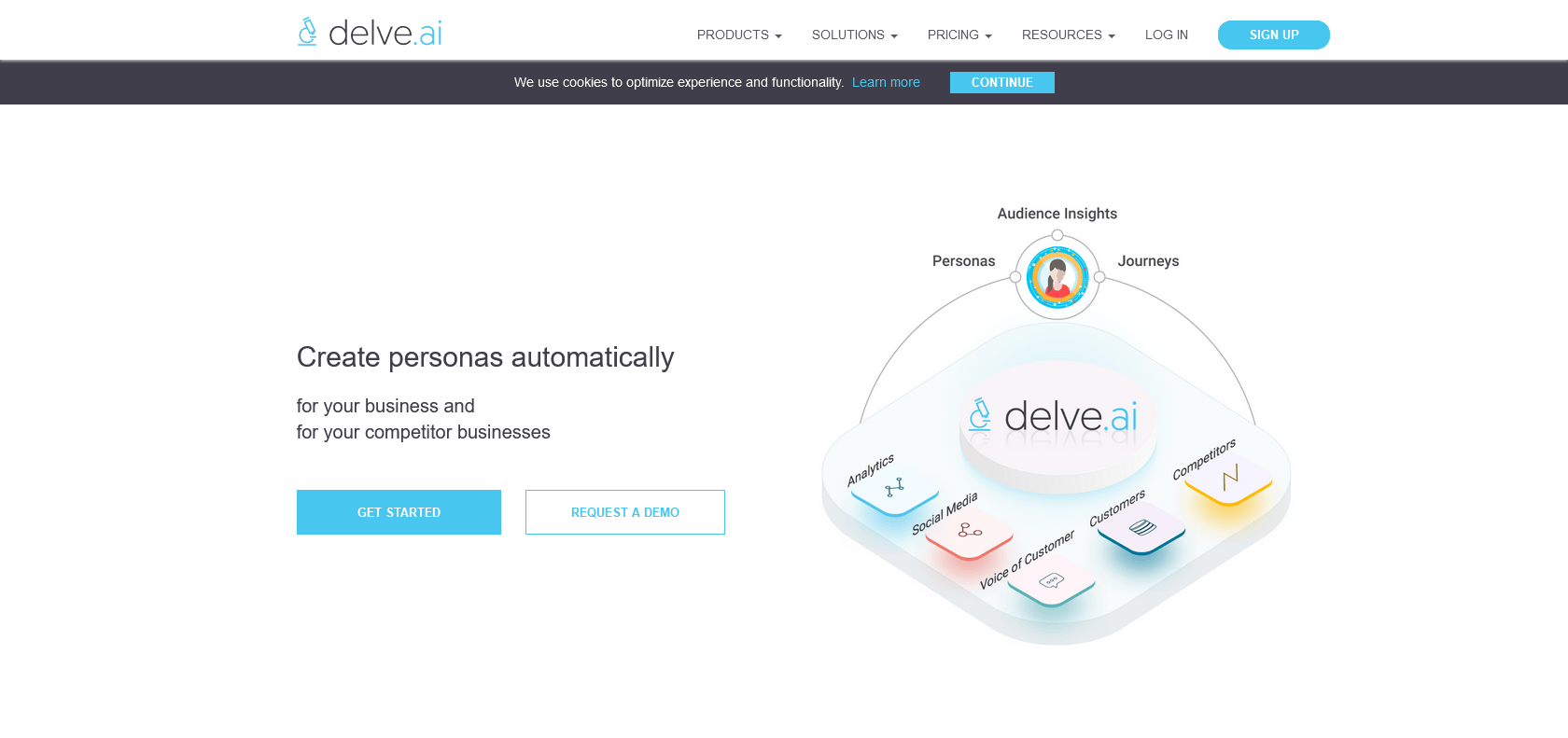 Screenshot of Delve Website