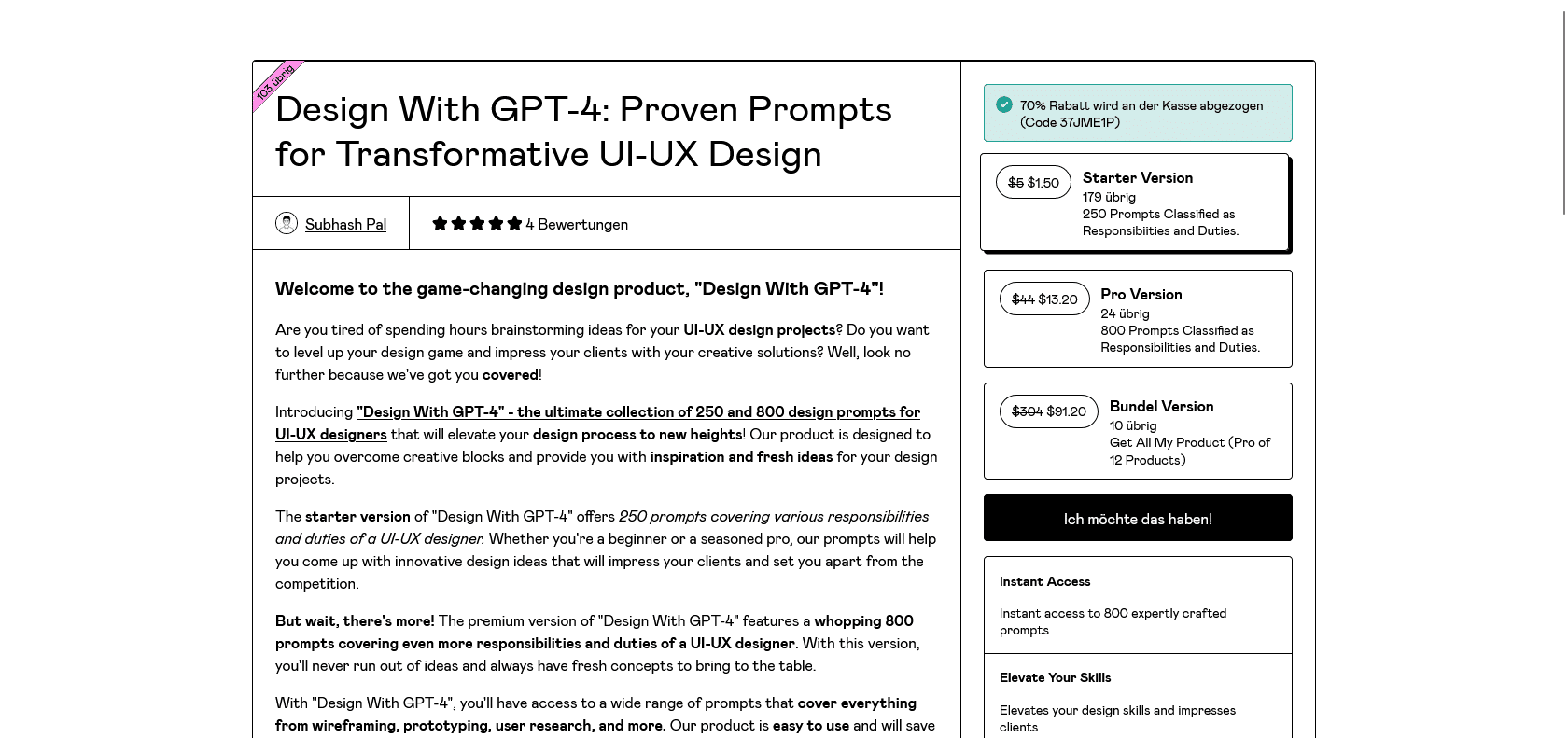 Screenshot of Design With GPT-4 Website