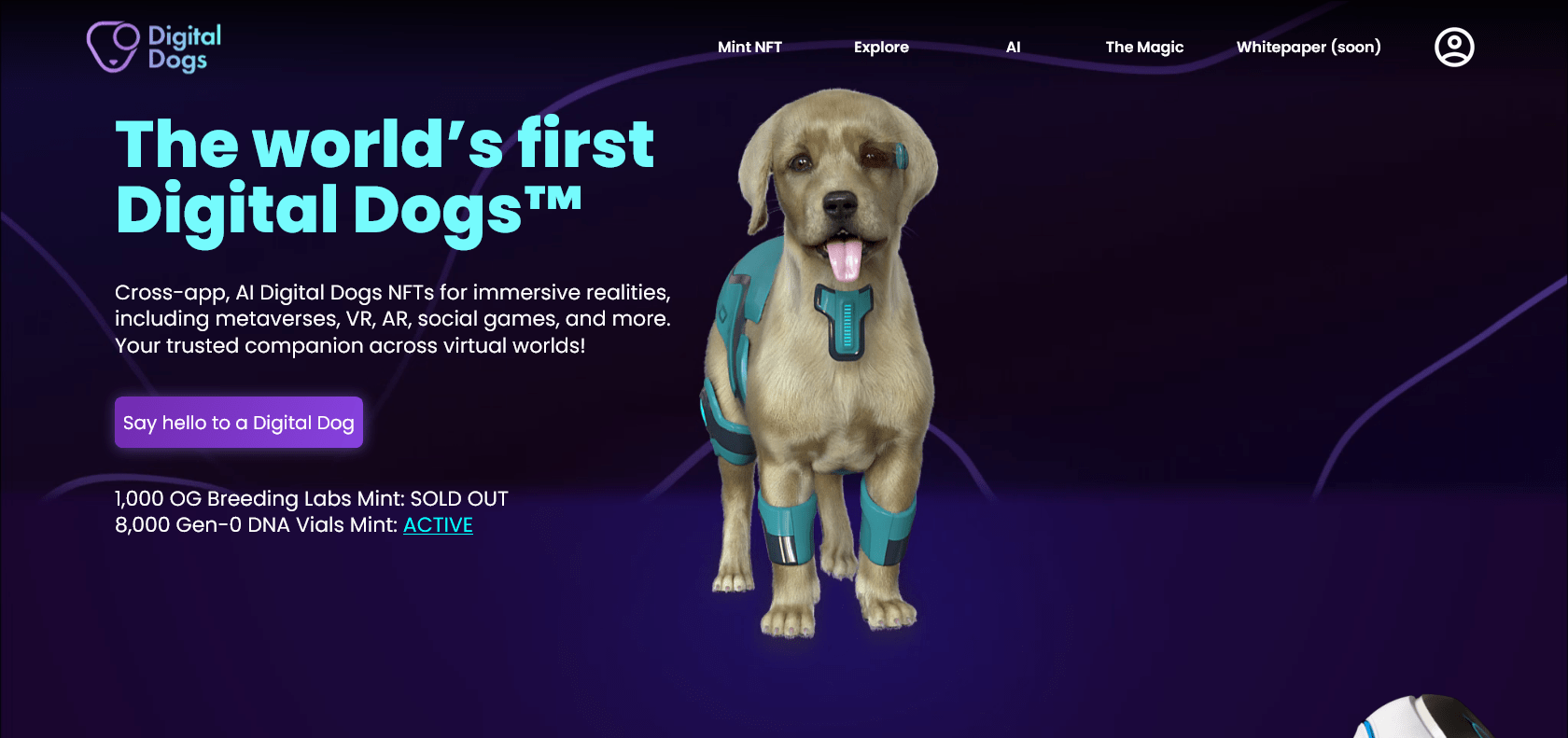 Screenshot of Digital Dogs Website