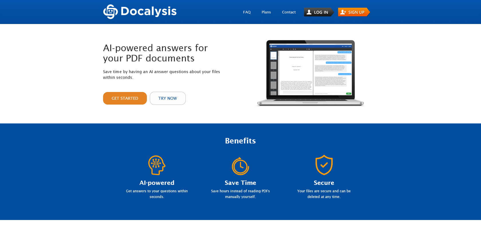 Screenshot of Docalysis Website
