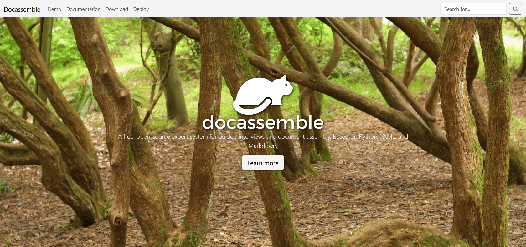 Screenshot of Docassemble Website