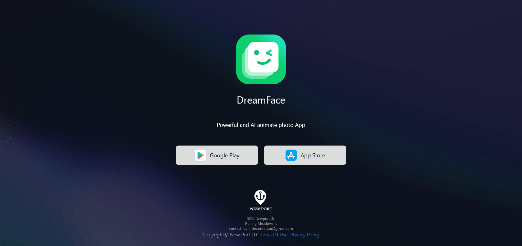 Screenshot of DreamFace Website