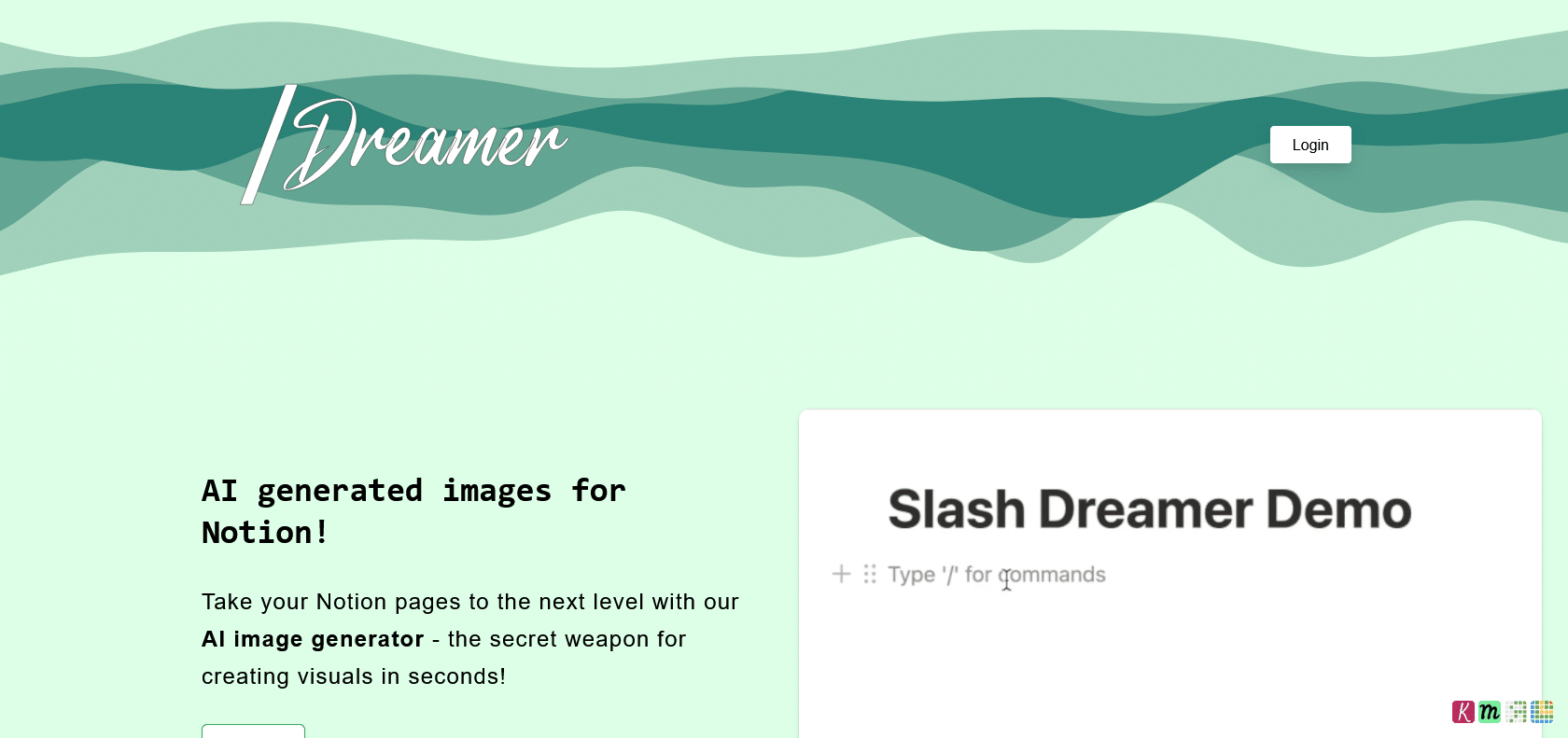 Screenshot of Dreamer Website