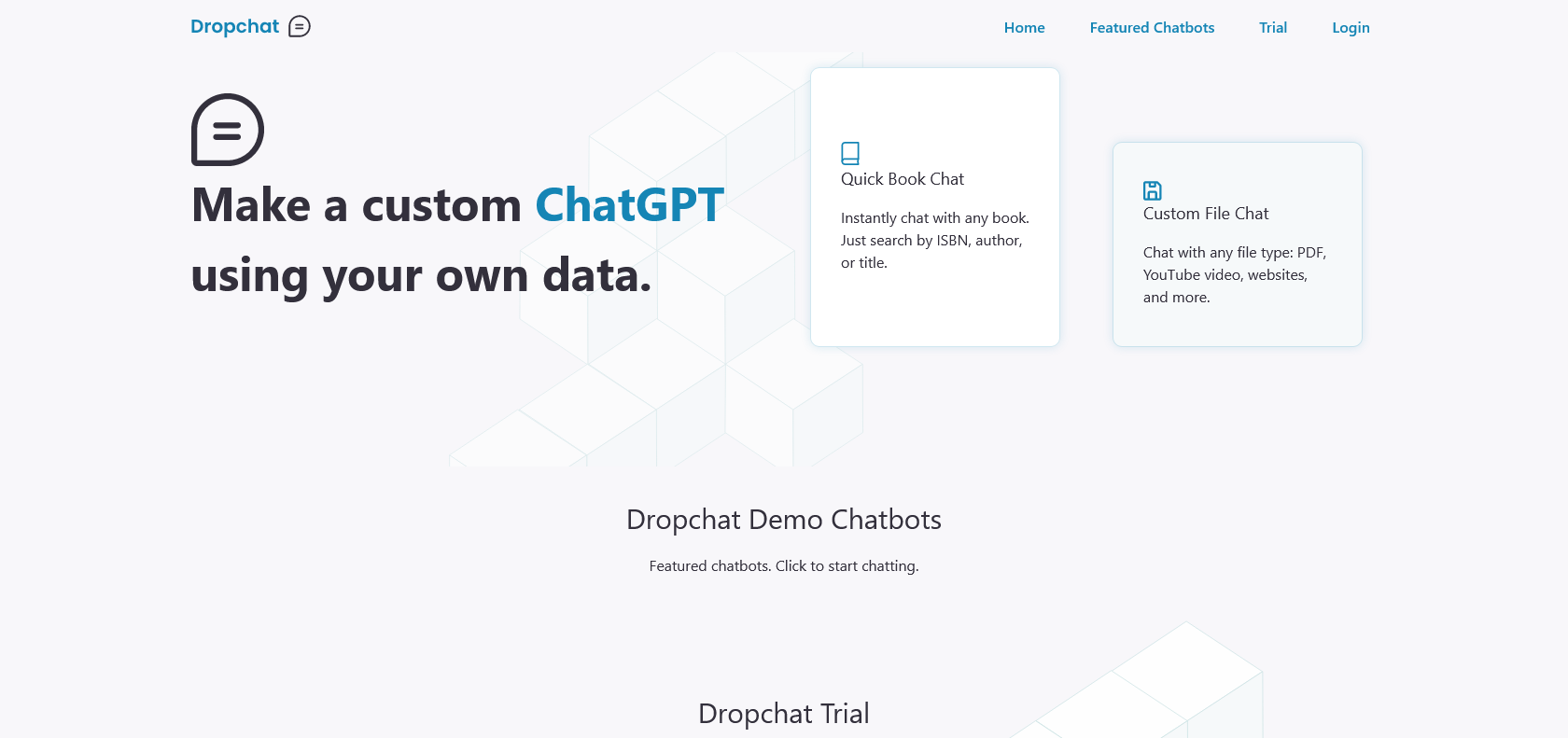 Screenshot of Dropchat Website