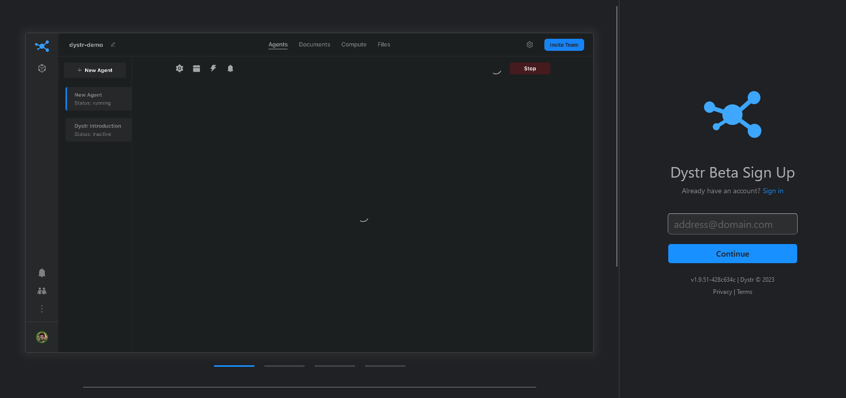 Screenshot of Dystr Website