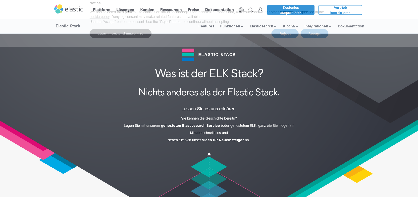 Screenshot of ELK Stack Website