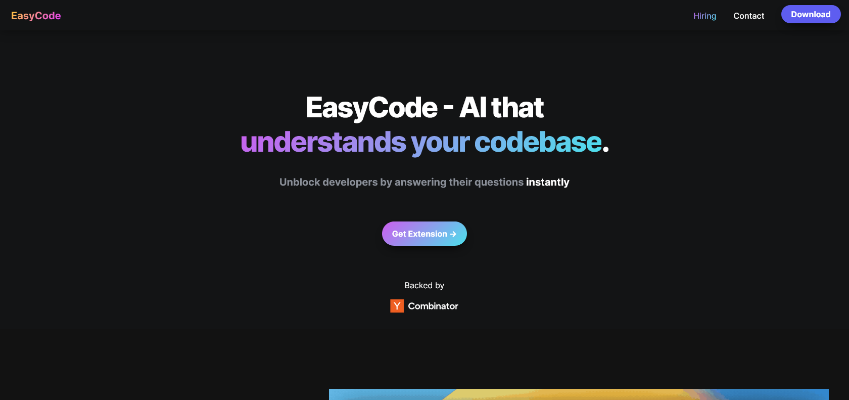 Screenshot of EasyCode Website