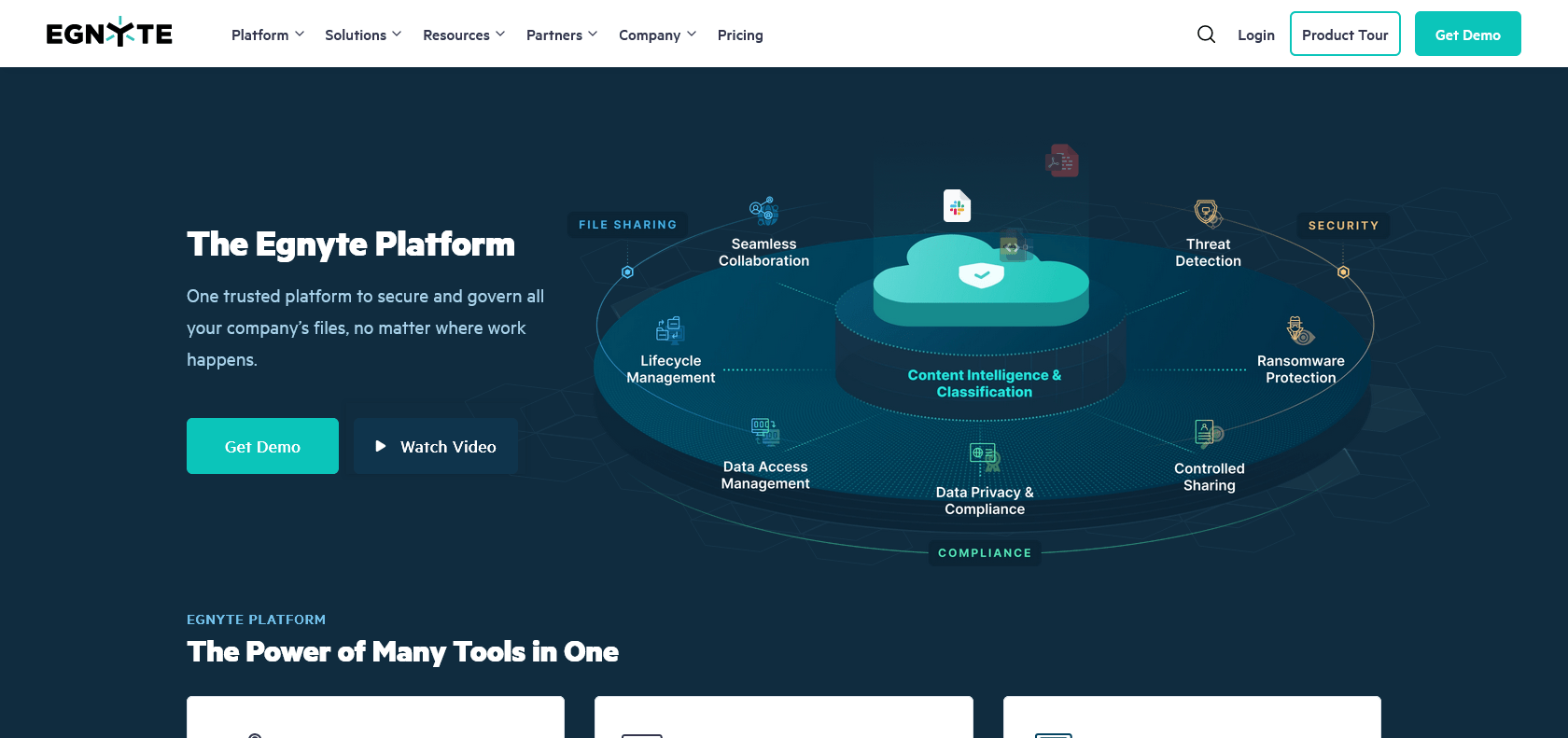 Screenshot of Egnyte Connect Website