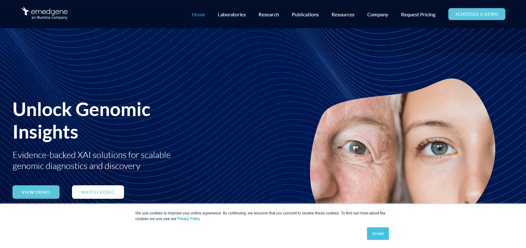 Screenshot of Emedgene Website