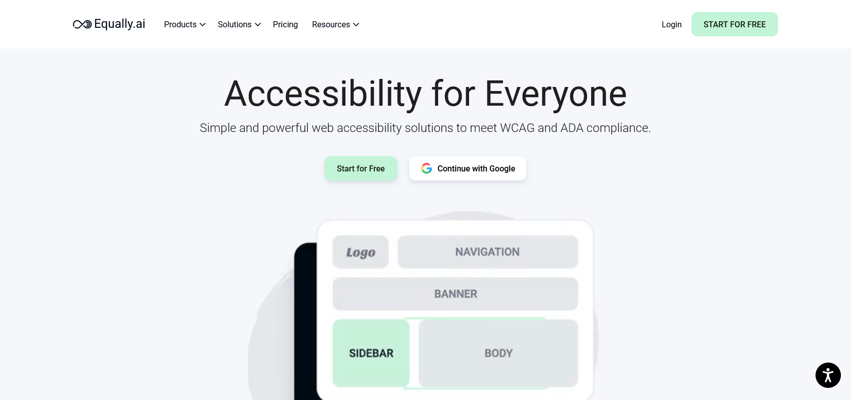 Screenshot of Equally AI Website