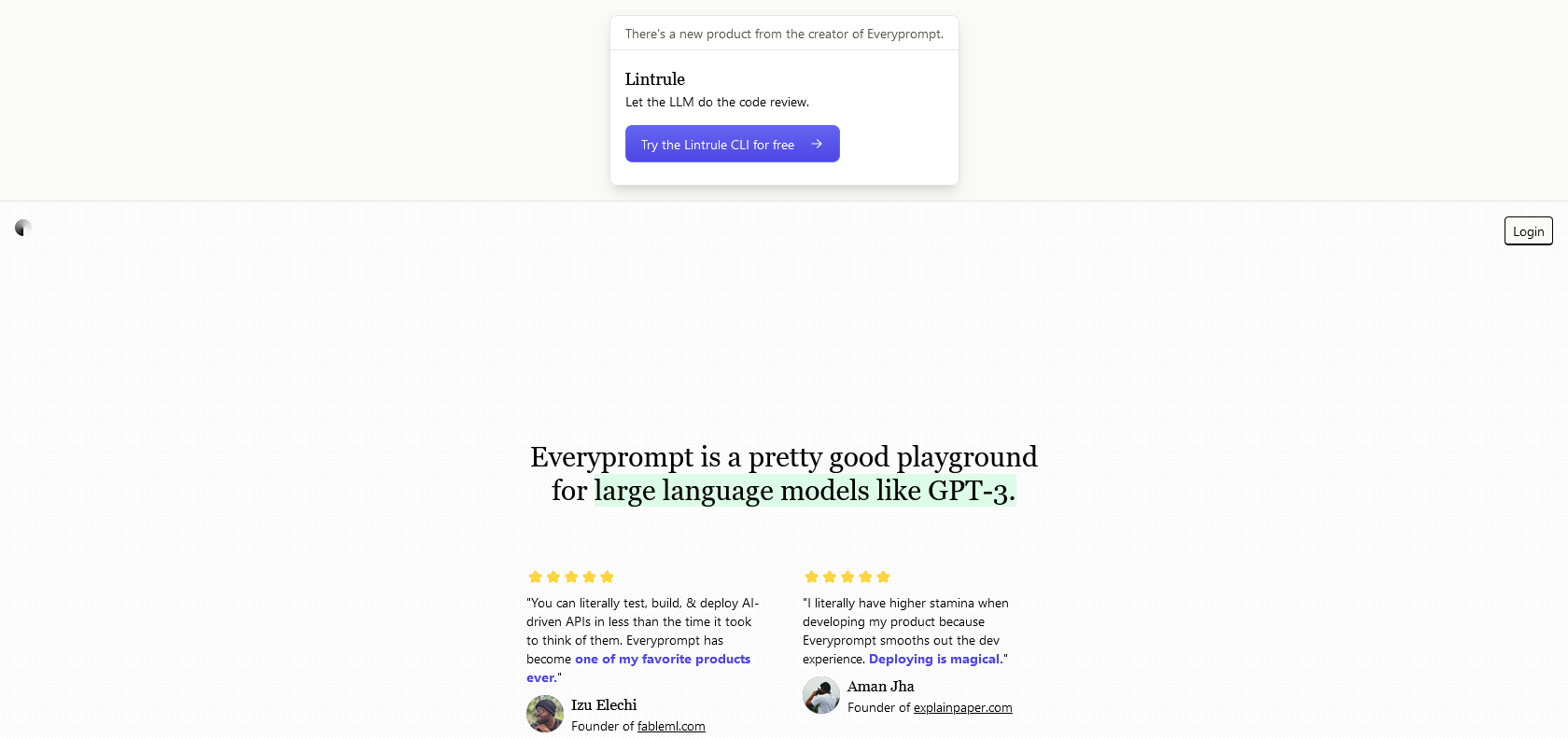 Screenshot of Everyprompt Website