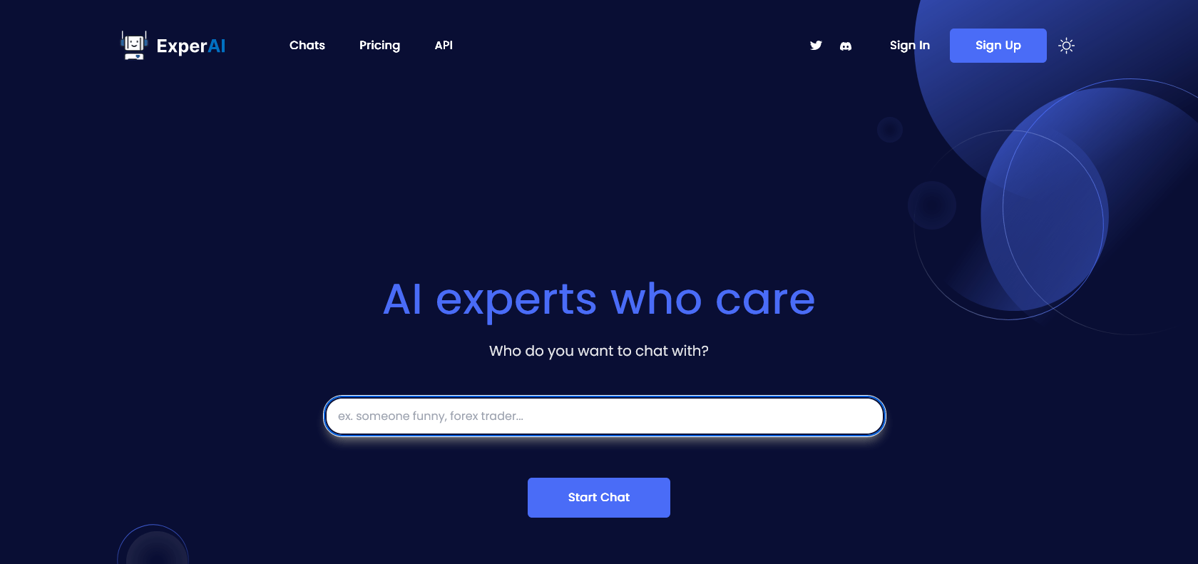 Screenshot of ExperAI Website