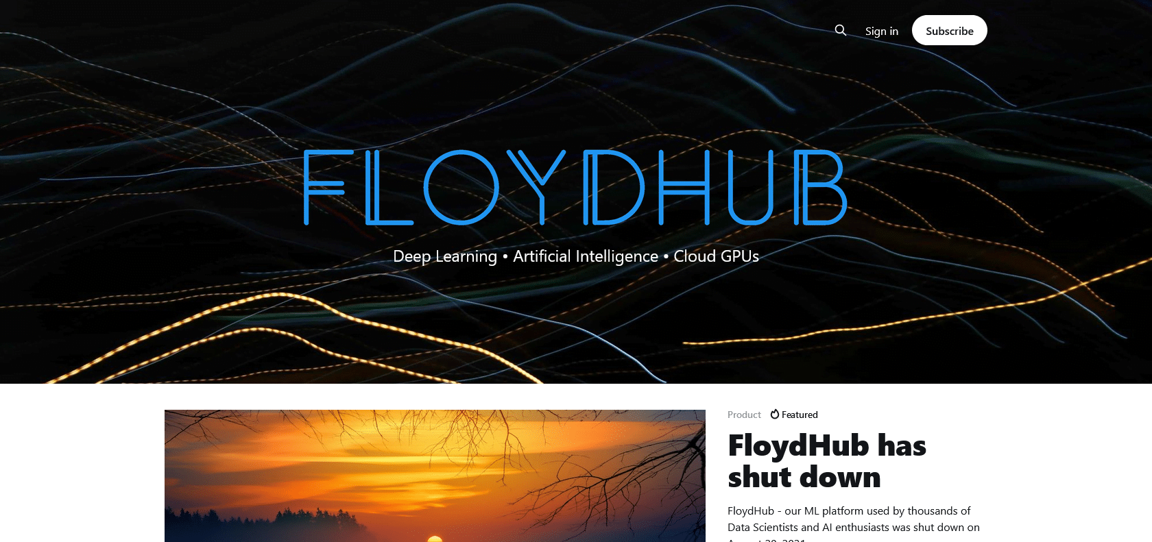 Screenshot of Floyd Website