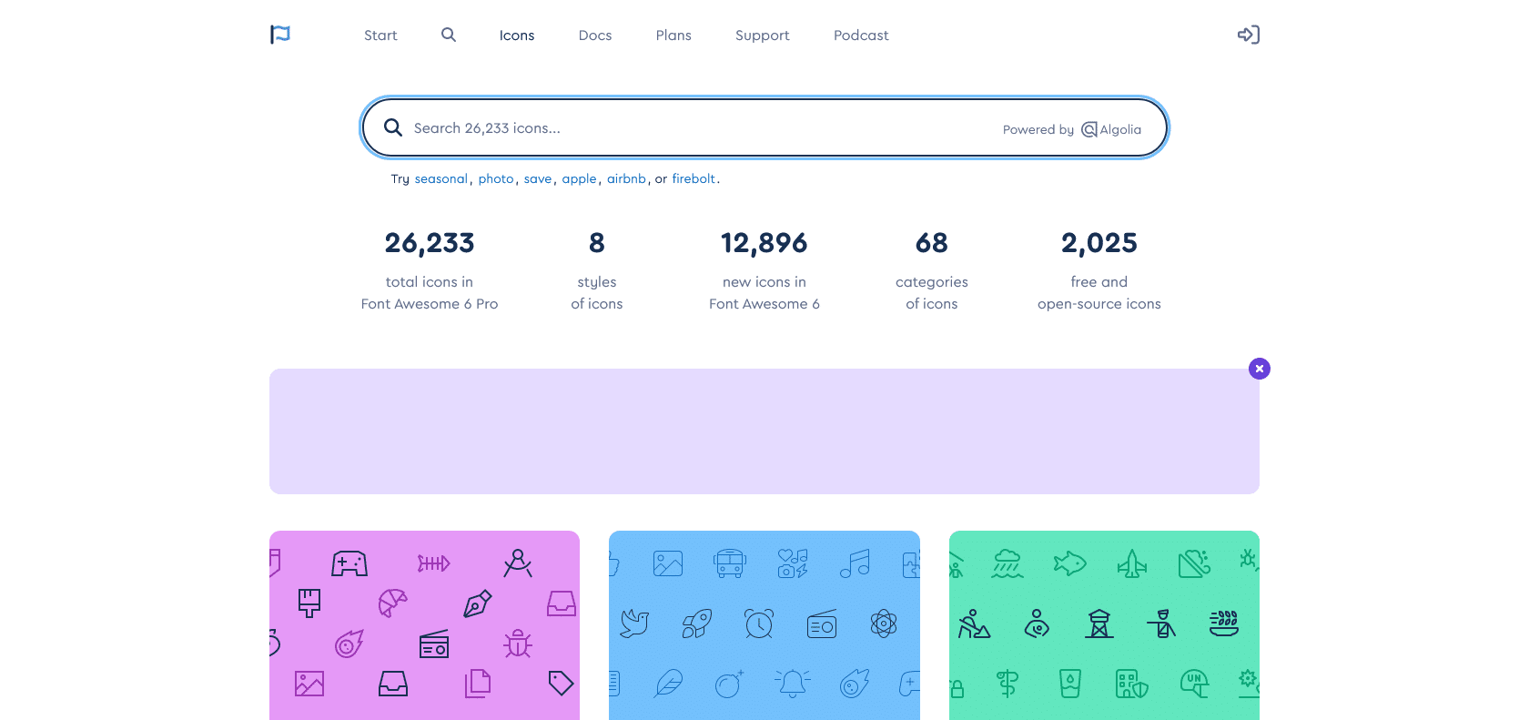 Screenshot of Font Awesome Icons Website