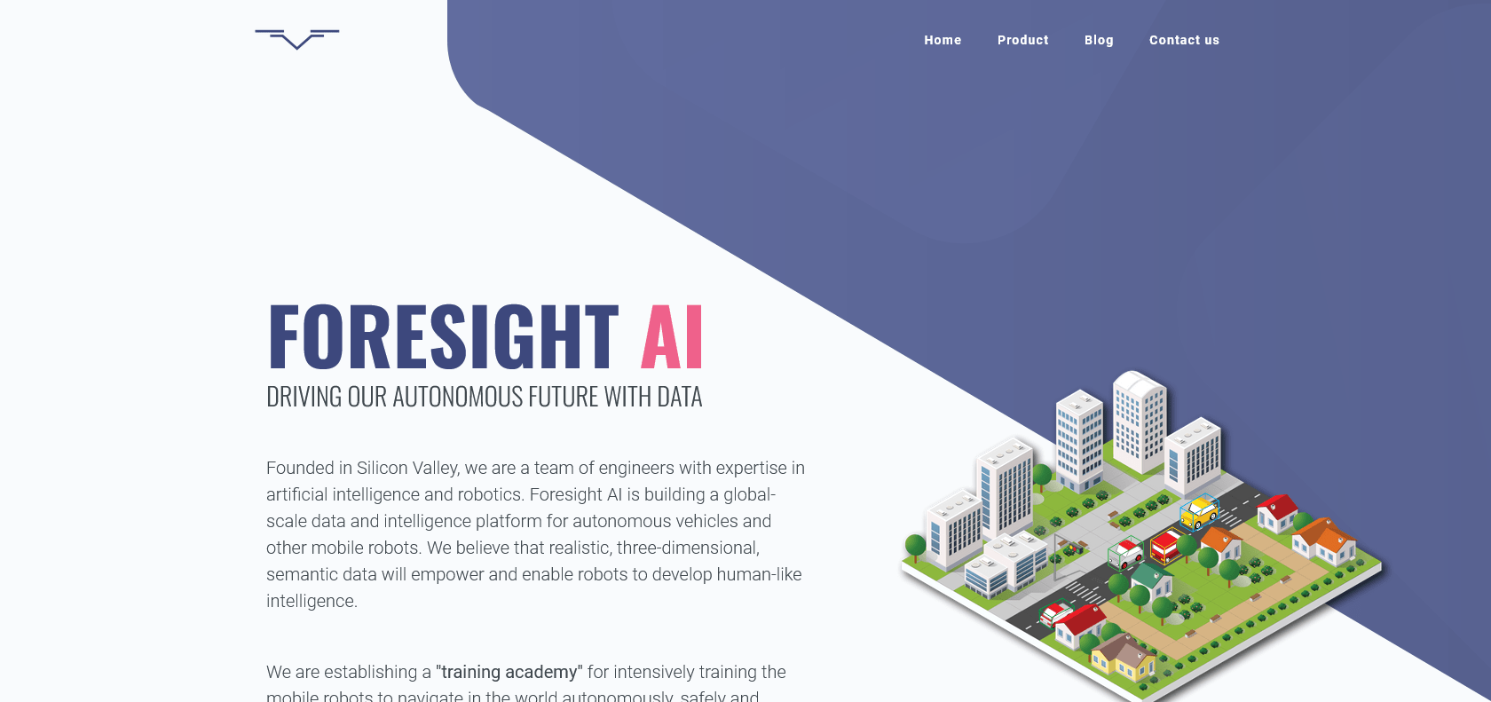 Screenshot of Foresight AI Website