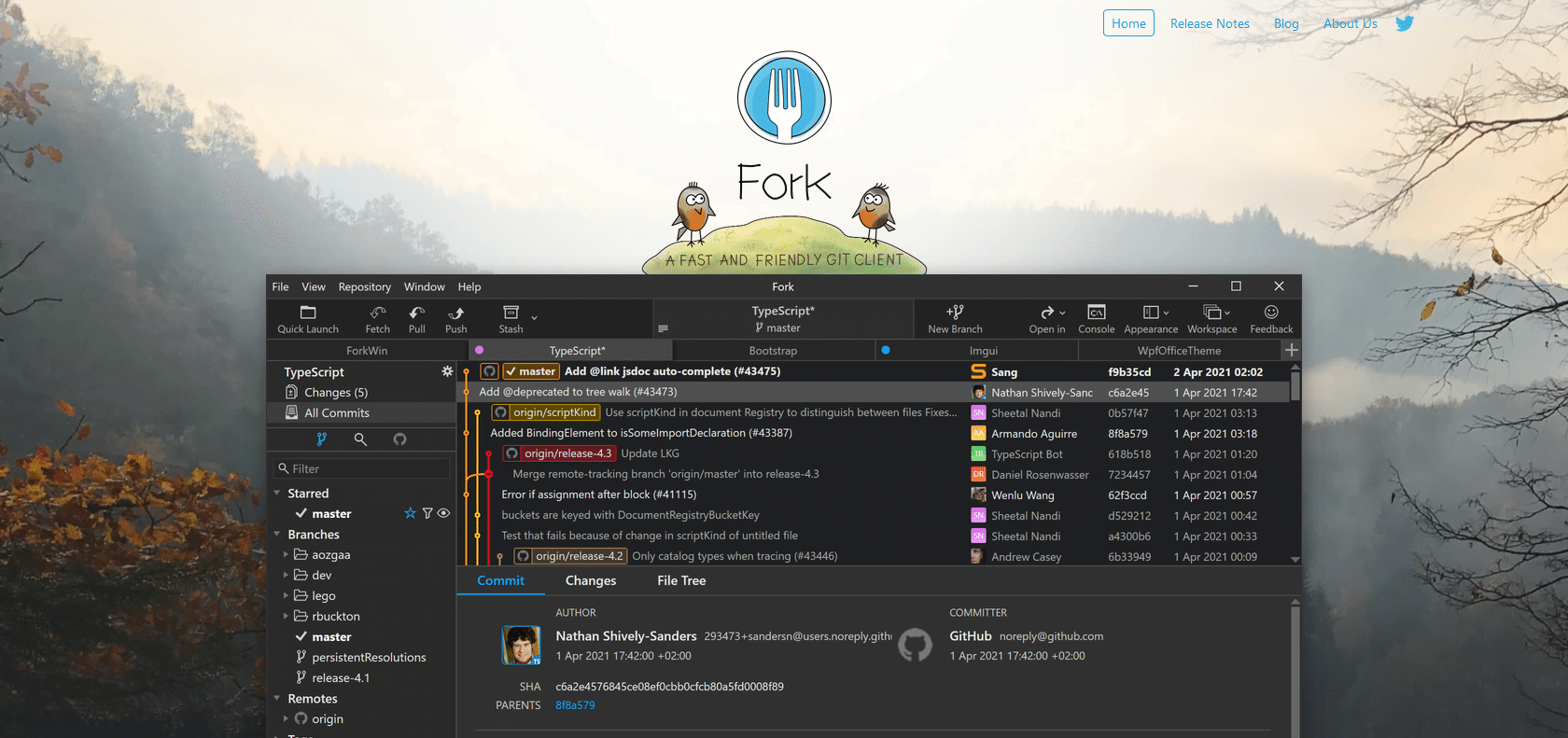 Screenshot of Fork Website