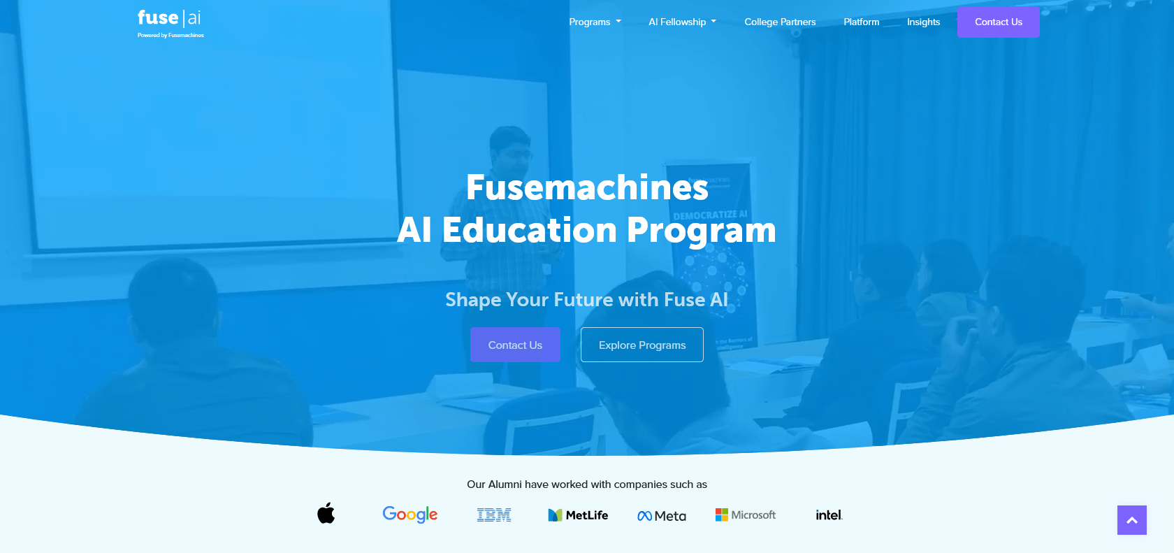 Screenshot of Fuse Website
