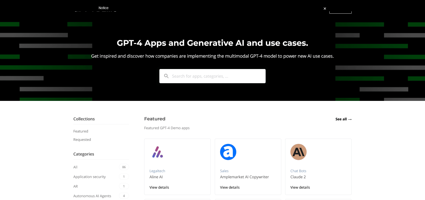 Screenshot of GPT-4 Demo Website