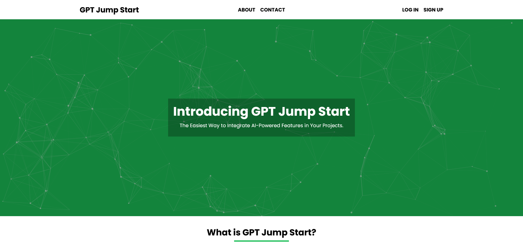 Screenshot of GPT Jump Start Website