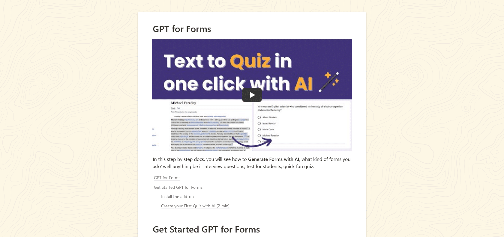 Screenshot of GPT for forms Website