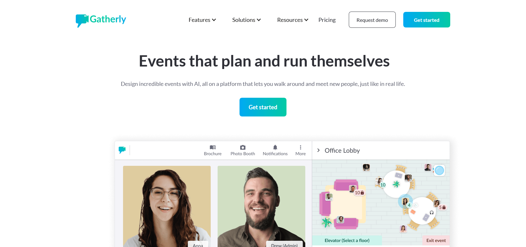 Screenshot of Gatherly AI Website