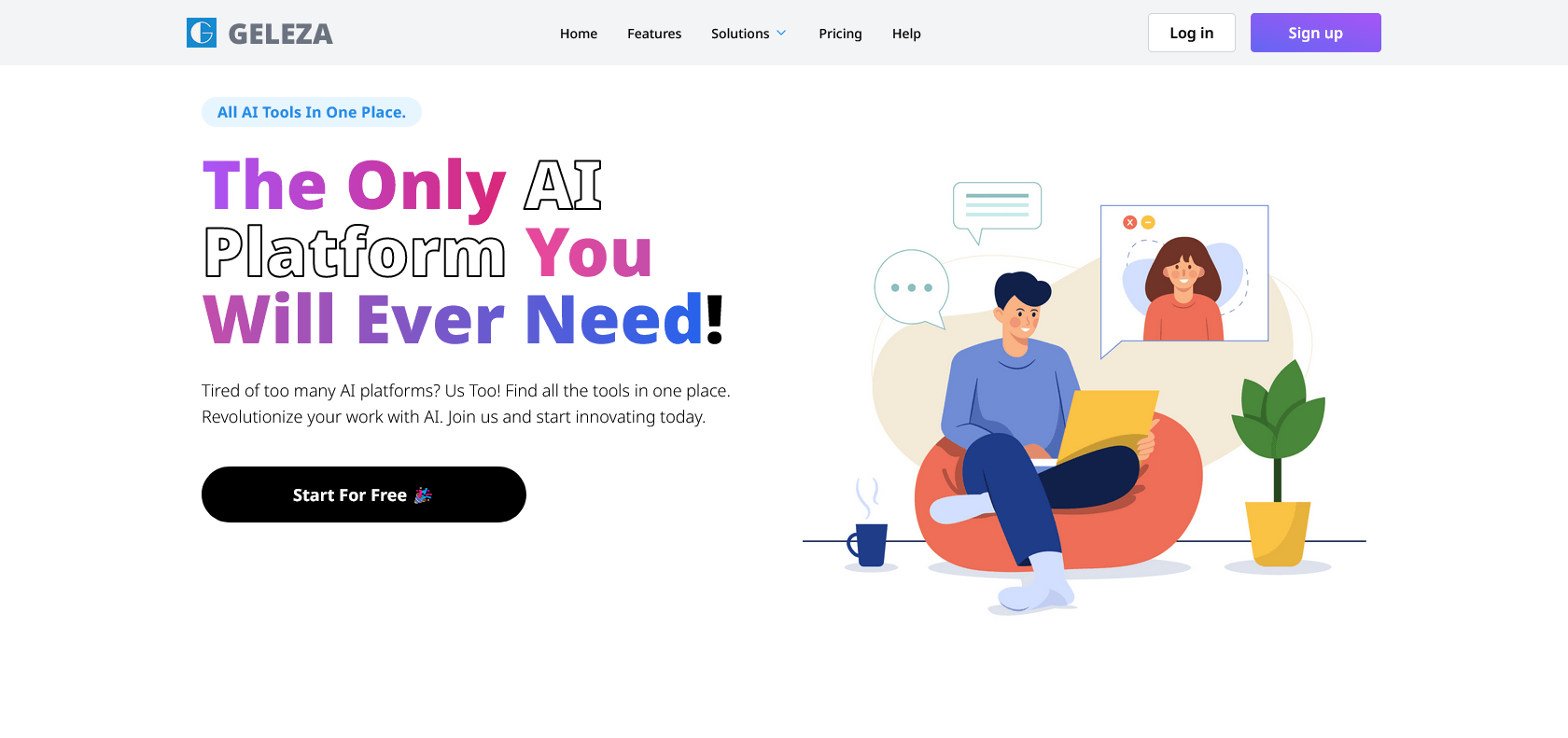 Screenshot of Geleza Website