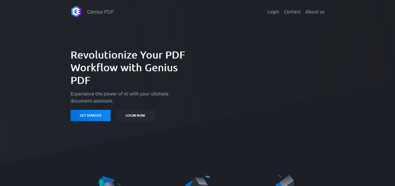 Screenshot of Genius PDF Website