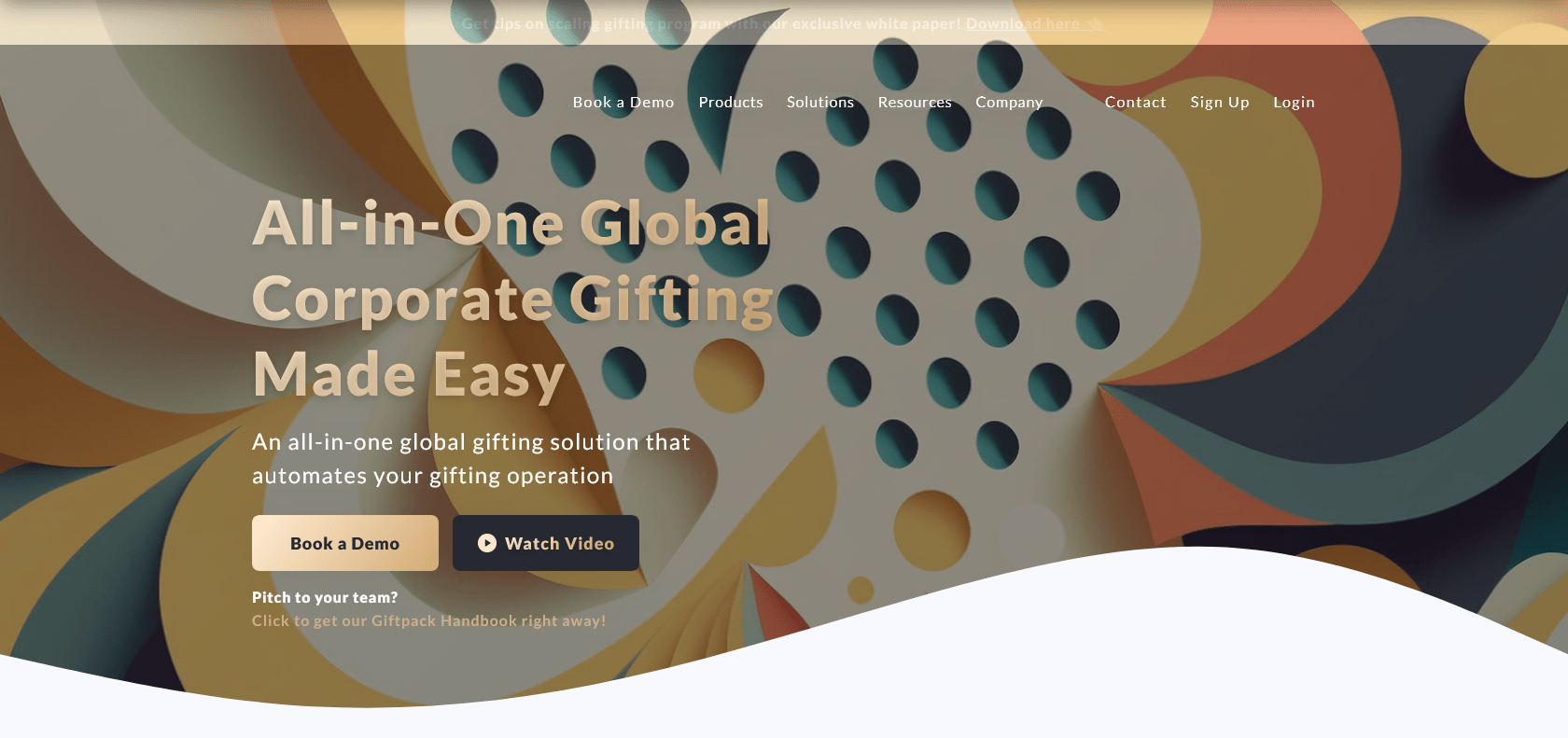 Screenshot of Giftpack AI Website
