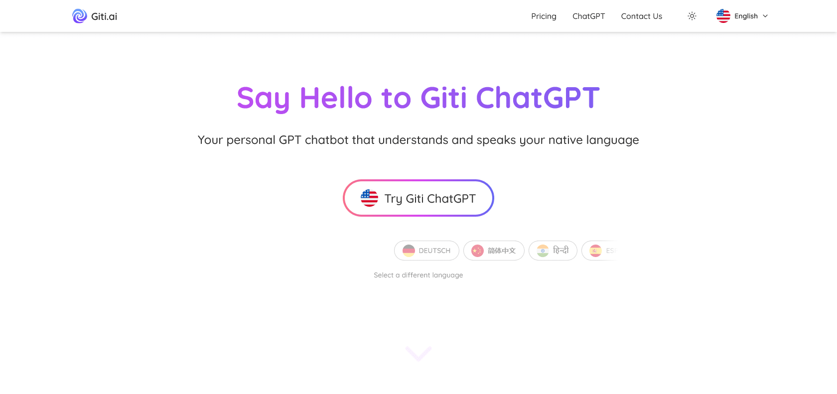 Screenshot of Giti Website