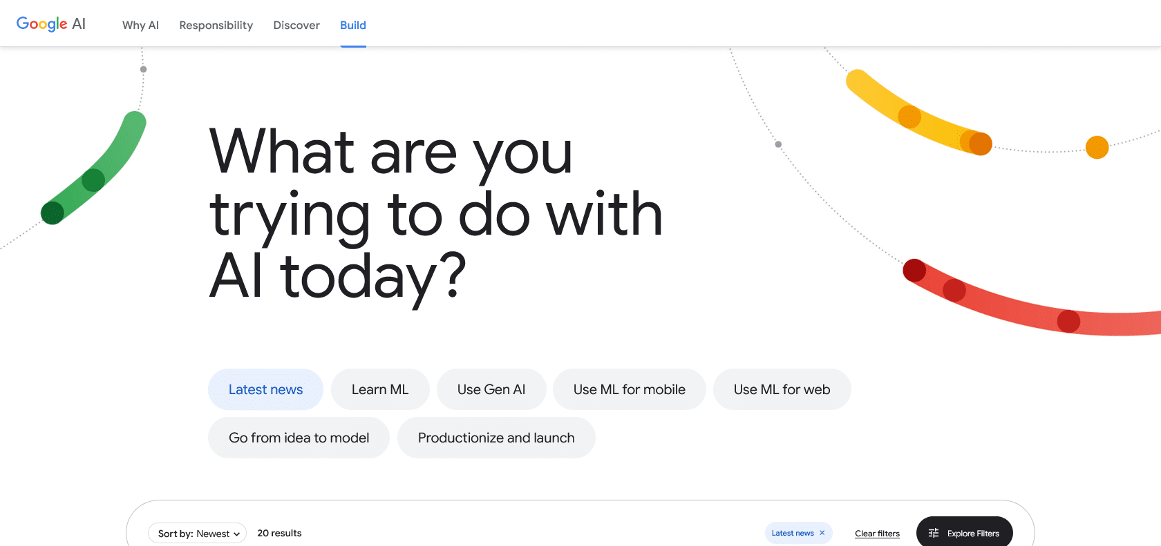 Screenshot of Google AI Education Website