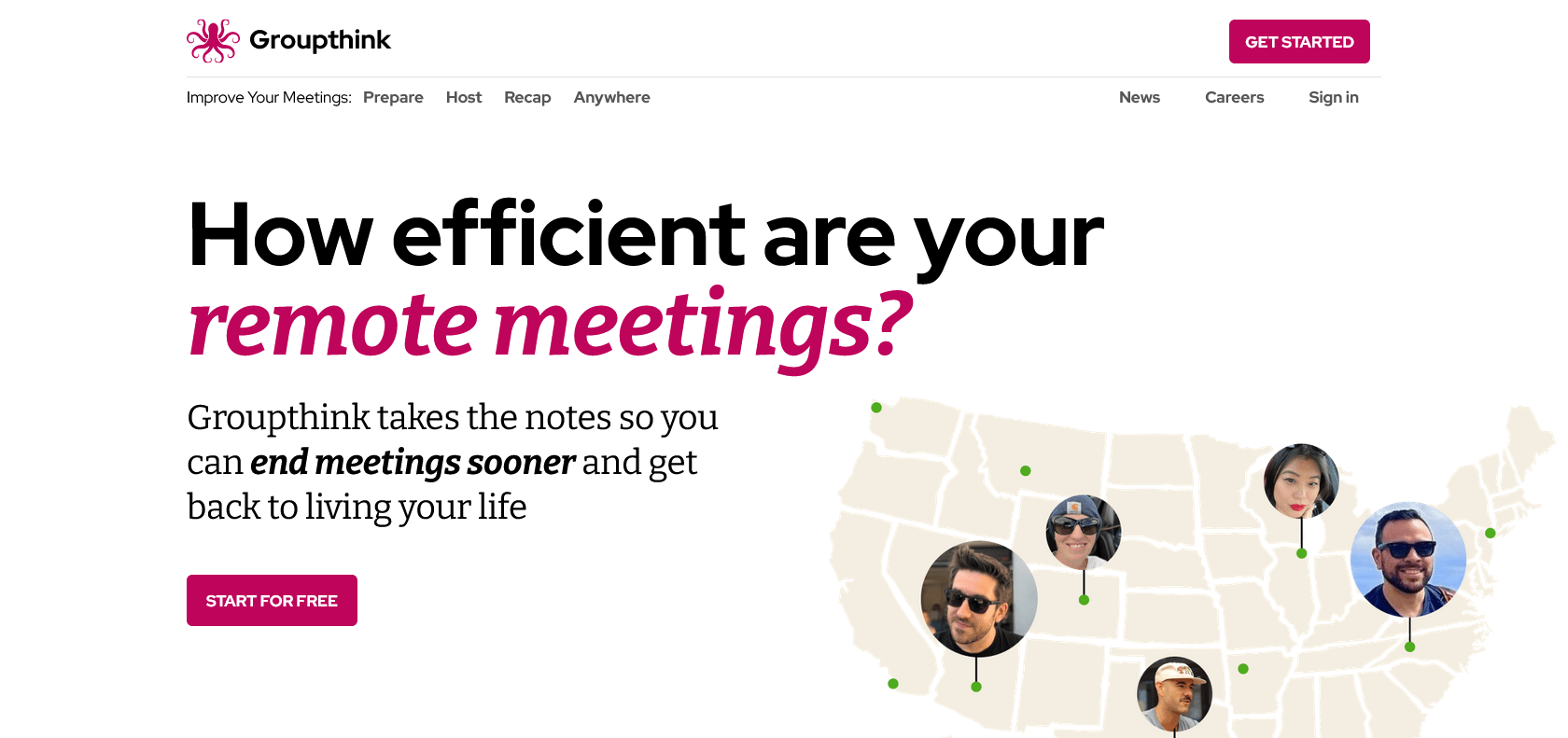 Screenshot of Groupthink Website