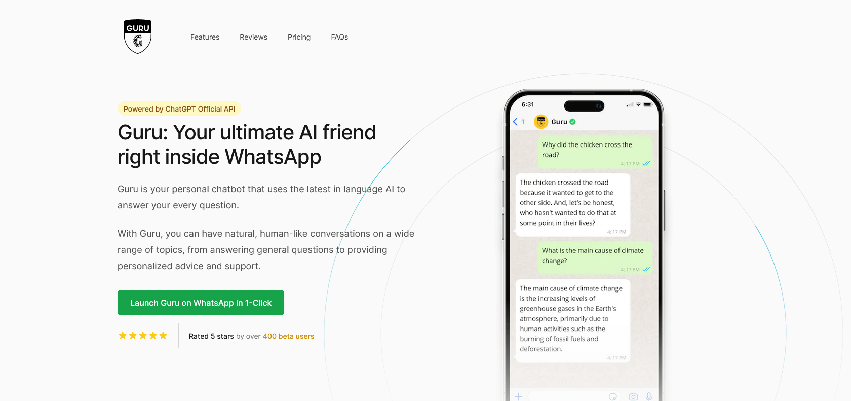 Screenshot of Guru Website