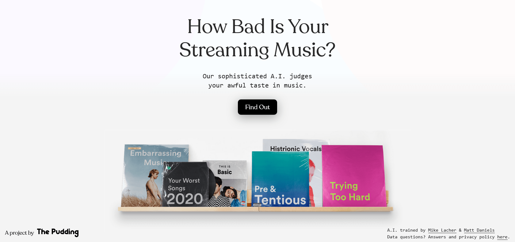 Screenshot of How Bad Is Your Spotify? Website