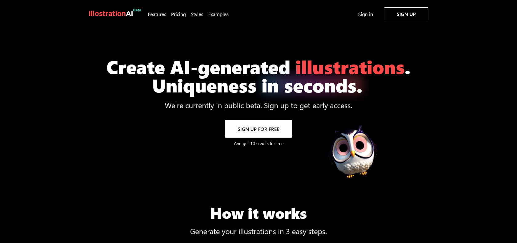 Screenshot of IllostrationAI Website