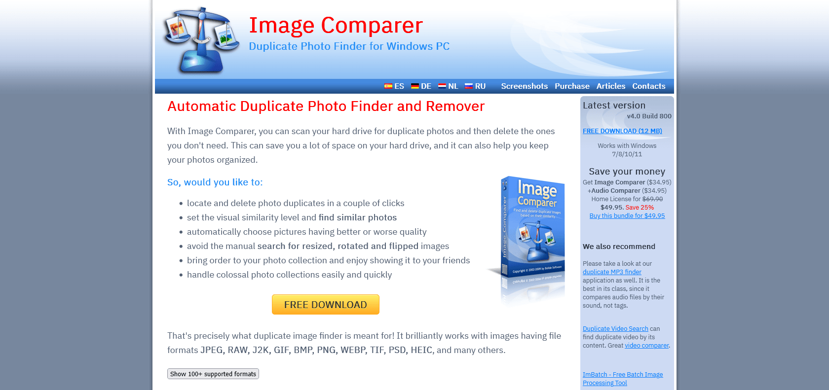 Screenshot of Image Comparer Website