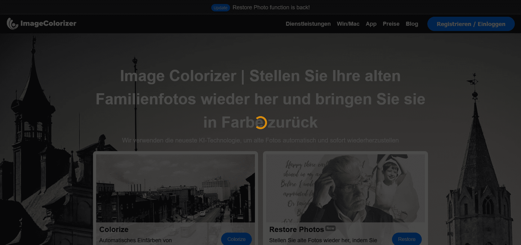 Screenshot of Imagecolorizer Website