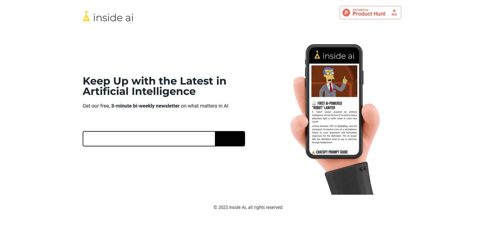 Screenshot of Inside AI Website