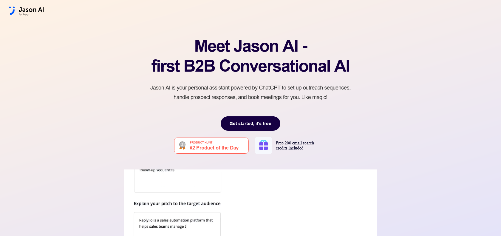 Screenshot of Jason AI Website